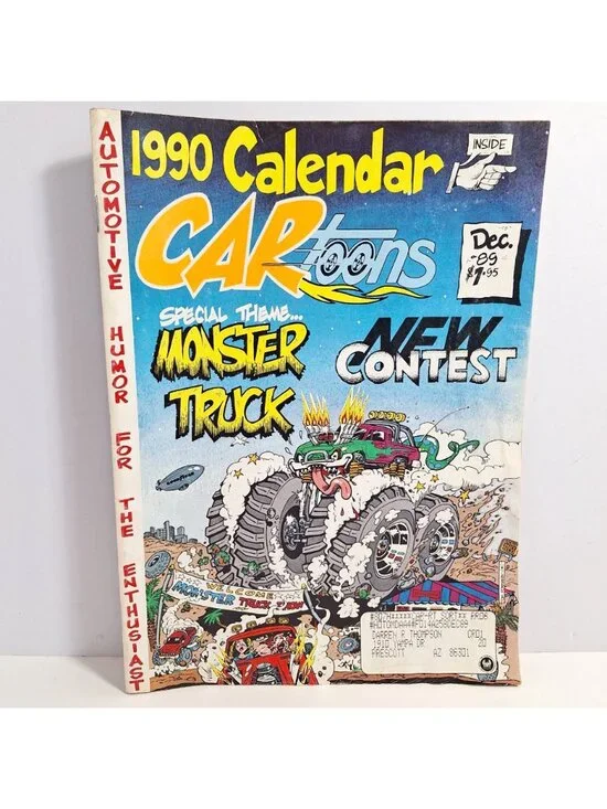 CARtoons Magazine Poster Calendar Monster Truck Oct Dec 89 Aug 91 Vintage Lot - Picture 3 of 16